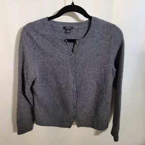 Prive 100% Cashmere Gray Button Up Cardigan, Size M